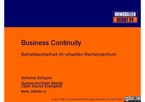 Thumbnail of FUM 2009 - VMware Business Continuity und Disaster Recovery Lösungen - NO RESTORE SOLUTION - Schlomo Schapiro.pdf